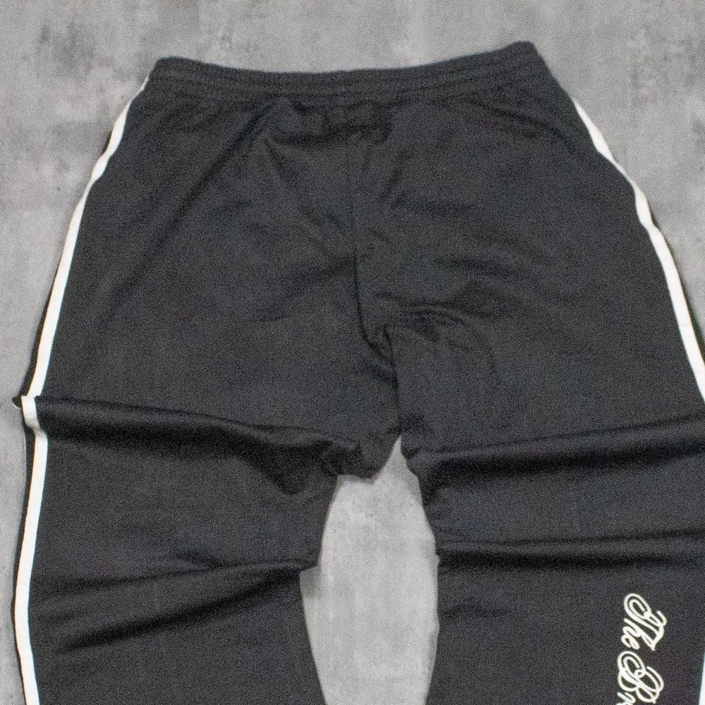 Y2K 00's Adidas 3 Stripped Baggy Relax Fit Wide Legged Parachute Black Pant's - Picture 7 of 7